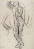 ELISABETH CHAPLIN, Standing Nude Boy, black chalk